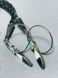 Six Inch Very Rare Vintage Native American Zuni Turquoise Sterling Silver Hoop Dancer Bolo Tie-Nativo Arts