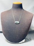 One Of The Finest Vintage Native American Navajo New Lander Turquoise Sterling Silver Necklace-Nativo Arts