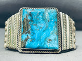 Best Squared Vintage Native American Navajo Blue Diamond Turquoise Sterling Silver Bracelet-Nativo Arts