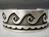 Magnificent Vintage Hopi Sterling Silver Bracelet Native American Old-Nativo Arts