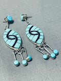 One Of The Best Ever Vintage Native American Zuni Turquoise Sterling Silver Earrings-Nativo Arts