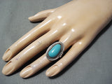 Incredible Vintage Navajo Turquoise Sterling Silver Ring Native American Old-Nativo Arts