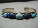 Quality Vintage Native American Navajo Spiderweb Turquoise Sterling Silver Bracelet Old-Nativo Arts