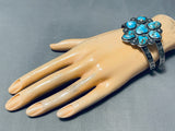 Castle Dome Turquoise Cluster Sterling Silver Bracelet Cuff-Nativo Arts