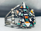 One Of The Best Vintage Native American Zuni Turquoise Knifewing Sterling Silver Bracelet-Nativo Arts