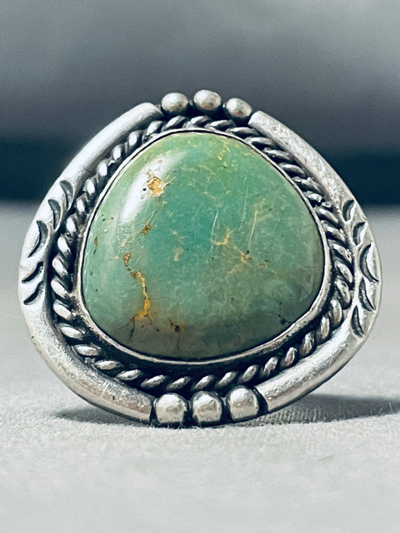 Signed Vintage Native American Navajo Royston Turquoise Sterling Silver Ring-Nativo Arts