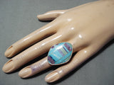 Intense Inlay San Felipe Inlay Turquoise Synth Opal Sterling Silver Ring-Nativo Arts