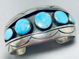 Tremendous Vintage Native American Navajo Turquoise Sterling Silver Bracelet-Nativo Arts