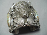 Heavy 200 Gram Buffalo Roystn Turquoise Sterling Silver Native American Bracelet-Nativo Arts