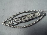 Amazing Vintage Native American Navajo Kingman Turquoise Sterling Silver Hair Barrette Old-Nativo Arts