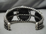 One Of The Best Earlier Coiled Vintage Native American Navajo Turquoise Sterling Silver Bracelet-Nativo Arts