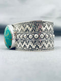 Jake Francosa San Felipe Green Tuquoise Sterling Silver Bracelet-Nativo Arts