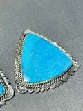 Unique Vintage Native American Navajo Ben Begaye Turquoise Sterling Silver Earrings-Nativo Arts