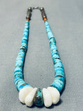 Native American One Of The Most Unique Vintage Santo Domingo Turquoise Heishi Jacla Necklace-Nativo Arts