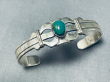 Signed Vintage Native American Navajo Royston Turquoise Sterling Silver Bracelet-Nativo Arts