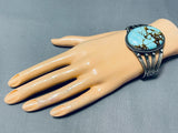Outstanding Vintage Native American Navajo #8 Turquoise Mine Sterling Silver Bracelet-Nativo Arts