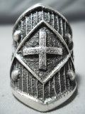 Superb Navajo Sterling Silver Cross Ring Native American-Nativo Arts