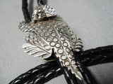 Impressive Vintage Navajo Sterling Silver Toad Bolo Native American-Nativo Arts