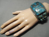 One Of The Best Vintage Native American Navajo Persin Turquoise Sterling Silver Bracelet-Nativo Arts