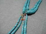Museum Quality Vintage Navajo Heishi Native American Turquoise Necklace Old-Nativo Arts