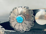 Spectacular Vintage Native American Navajo Old Kingman Turquoise Sterling Silver Concho Belt-Nativo Arts