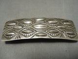 Exceptional Vintage Native American Navajo Repoussed Sterling Silver Hair Barrette Clip-Nativo Arts
