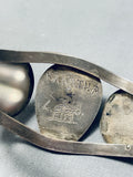 Martha Signed Vintage Native American Navajo Geomtric Sterling Silver Turquoise Bracelet-Nativo Arts
