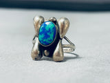 Eye Catching Vintage Native American Navajo Azurite Sterling Silver Ring-Nativo Arts