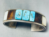 Important Jack Adakai Vintage Native American Navajo Inlay Sterling Silver Bracelet-Nativo Arts