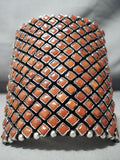Best Native American Navajo Coral Cubed Coral Sterling Silver Bracelet Cuff-Nativo Arts
