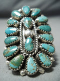 Amazing Navajo Royston Turquoise Cluster Sterling Silver Ring Native American-Nativo Arts