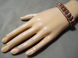 Stunning Zuni Corals Sterling Silver Bracelet Native American-Nativo Arts