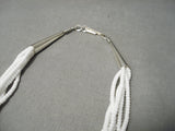 Native American Very Important!! Very Rare Zig Zag Turquoise Sterling Silver Heishi Necklace Old-Nativo Arts