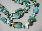 Chunky Green Turquoise Vintage Navajo Sqaw Native American Necklace Old-Nativo Arts