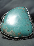 Jo Tso Fascinating Native American Navajo Turquoise Sterling Silver Huge Bracelet-Nativo Arts