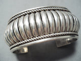 Superb Vintage Native American Navajo Sterling Silver Solid Cuff-Nativo Arts