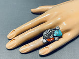 Excellent Vintage Native American Navajo Morenci Turquoise Sterling Silver Ring-Nativo Arts