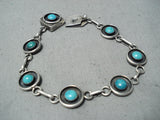 Incredible Vintage Native American Navajo Blue Green Turquoise Sterling Silver Bracelet-Nativo Arts