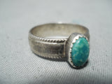 Superb Vintage Navajo Turquoise Sterling Silver Ring Native American Old-Nativo Arts