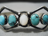 Rare Vintage Native American Navajo Spiderweb Turquoise Sterling Silver Bracelet Old-Nativo Arts