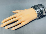 Best Vintage Native American Navajo Thomas Singer Buffalo Sterling Silver Bracelet-Nativo Arts