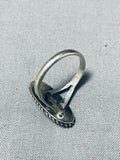 Tight Spiderweb Vintage Native American Navajo Turquoise Sterling Silver Ring Old-Nativo Arts