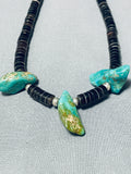Superior Vintage Native American Navajo Royston Turquoise Sterling Silver Necklace-Nativo Arts