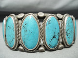 Museum Vintage Native American Navajo Spipderweb Turquoise Sterling Silver Bracelet-Nativo Arts