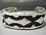 One Of The Heaviest Vintage Native American Navajo Solid Sterling Silver Bracelet- 223 Grams!-Nativo Arts