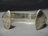 Alfred Lee Vintage Native American Navajo Very Heavy Sterling Silver Bracelet Cuff-Nativo Arts