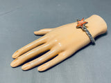 Native American One Of The Most Unique Vintage Navajo Star Shell Sterling Silver Bracelet-Nativo Arts