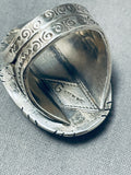 Native American The Most Intricate Hand Carved Jasper Sterling Silver Chief Head Ring-Nativo Arts