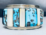 Best 7 Inch Wrist Vintage Native American Navajo Turquoise Sterling Silver Bracelet-Nativo Arts