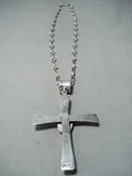 Incredible Navajo Turquoise Sterling Silver Cross Necklace Native American-Nativo Arts